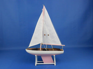 Wooden It Floats 12"" - Pink Floating Sailboat Model