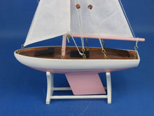 Load image into Gallery viewer, Wooden It Floats 12&quot;&quot; - Pink Floating Sailboat Model