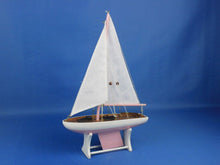 Load image into Gallery viewer, Wooden It Floats 12&quot;&quot; - Pink Floating Sailboat Model
