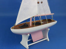 Load image into Gallery viewer, Wooden It Floats 12&quot;&quot; - Pink Floating Sailboat Model