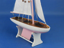 Load image into Gallery viewer, Wooden It Floats 12&quot;&quot; - Pink Floating Sailboat Model