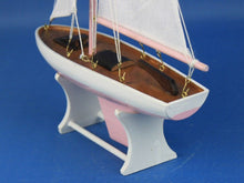 Load image into Gallery viewer, Wooden It Floats 12&quot;&quot; - Pink Floating Sailboat Model