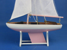 Load image into Gallery viewer, Wooden It Floats 12&quot;&quot; - Pink Floating Sailboat Model