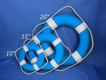 Load image into Gallery viewer, Vibrant Light Blue Decorative Lifering with White Bands Christmas Ornament 10&quot;&quot;