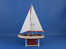 Load image into Gallery viewer, Wooden It Floats 12&quot;&quot; - Red Floating Sailboat Model