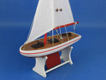 Load image into Gallery viewer, Wooden It Floats 12&quot;&quot; - Red Floating Sailboat Model