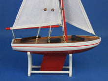 Load image into Gallery viewer, Wooden It Floats 12&quot;&quot; - Red Floating Sailboat Model