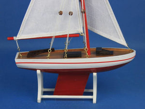 Wooden It Floats 12"" - Red Floating Sailboat Model