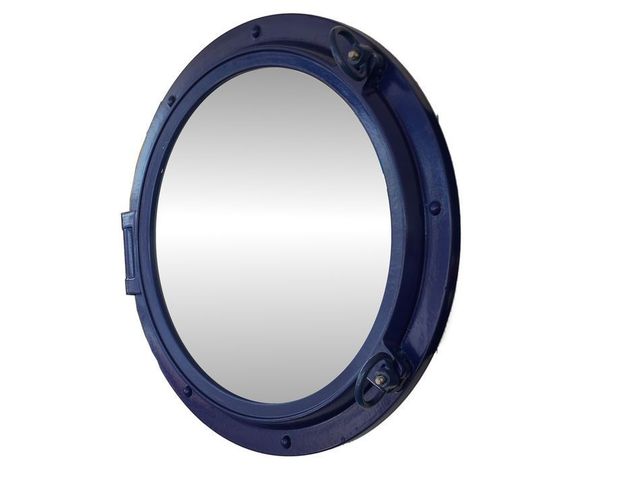 Navy Blue Decorative Ship Porthole Mirror 24