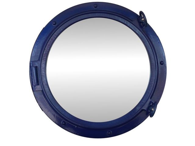 Navy Blue Decorative Ship Porthole Mirror 24
