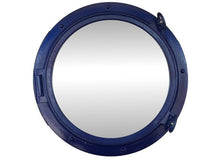 Load image into Gallery viewer, Navy Blue Decorative Ship Porthole Mirror 24