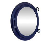 Load image into Gallery viewer, Navy Blue Decorative Ship Porthole Mirror 24