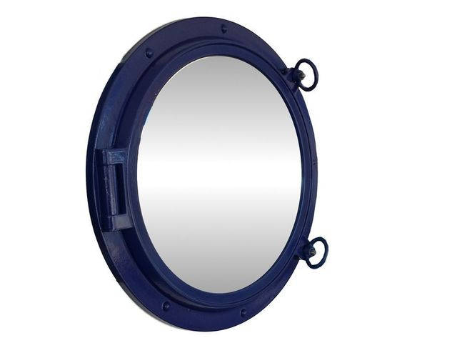 Navy Blue Decorative Ship Porthole Mirror 24