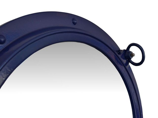 Navy Blue Decorative Ship Porthole Mirror 24