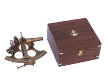 Load image into Gallery viewer, Captain&#39;s Antique Brass Sextant 8&quot;&quot; with Rosewood Box