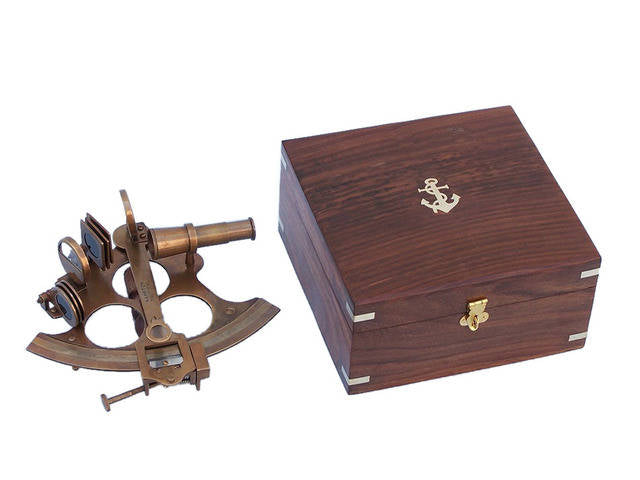Captain's Antique Brass Sextant 8