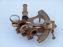 Load image into Gallery viewer, Captain&#39;s Antique Brass Sextant 8&quot;&quot; with Rosewood Box