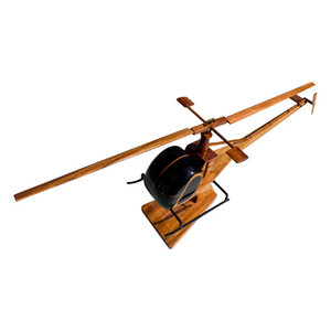 H23 Hiller Mahogany Wood Desktop Helicopter Model