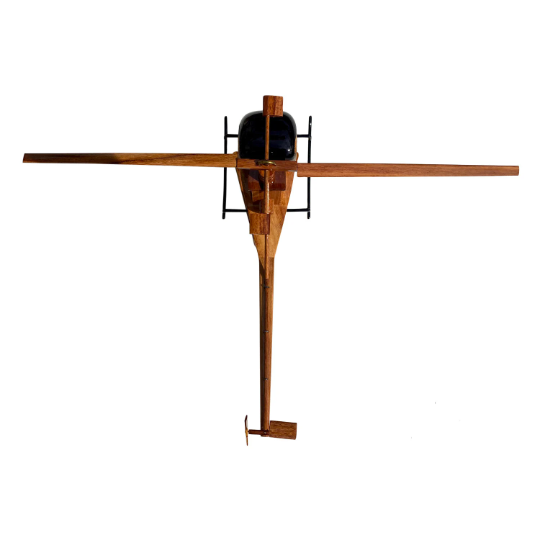 H23 Hiller Mahogany Wood Desktop Helicopter Model