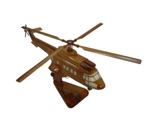 Load image into Gallery viewer, AB139 Mahogany Wood Desktop Helicopter Model