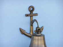 Load image into Gallery viewer, Antique Brass Hanging Anchor Bell 10&quot;