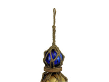 Load image into Gallery viewer, Blue - Amber - Blue Japanese Glass Ball Fishing Floats with Brown Netting Decoration 11&quot;&quot;