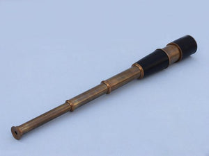 Deluxe Class Admiral Antique Brass Leather Spyglass Telescope 27" w/ Rosewood Box