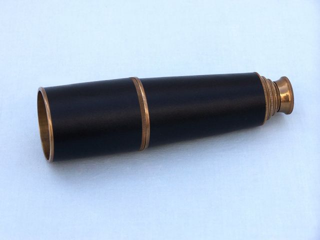 Deluxe Class Admiral Antique Brass Leather Spyglass Telescope 27" w/ Rosewood Box