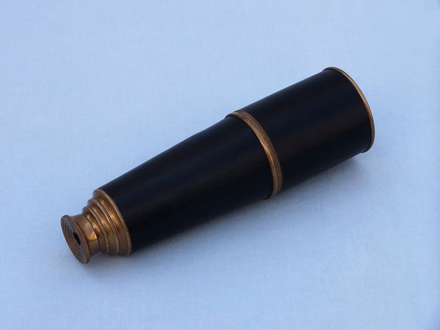 Deluxe Class Admiral Antique Brass Leather Spyglass Telescope 27" w/ Rosewood Box