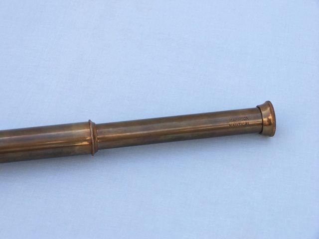 Deluxe Class Admiral Antique Brass Leather Spyglass Telescope 27" w/ Rosewood Box