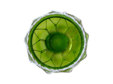 Load image into Gallery viewer, Green Japanese Glass Fishing Float Bowl with Decorative White Fish Netting 8&quot;