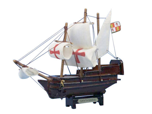 Wooden Santa Maria Tall Model Ship 7