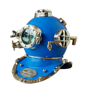 Blue diving helmet  scuba nautical mark V