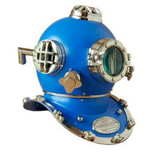 Load image into Gallery viewer, Blue diving helmet  scuba nautical mark V