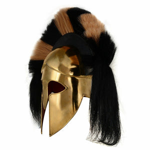 Medieval Achilles Troy Movie Prop Helmet Replica Costume with Plume