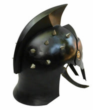 Load image into Gallery viewer, Gladiator roman spiked helmet steel gladiator adult Halloween costume