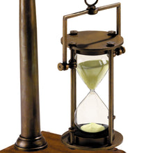Load image into Gallery viewer, Nautical Brass Hanging Sand Timer with Wooden Base Collectibles Decor Hourglass