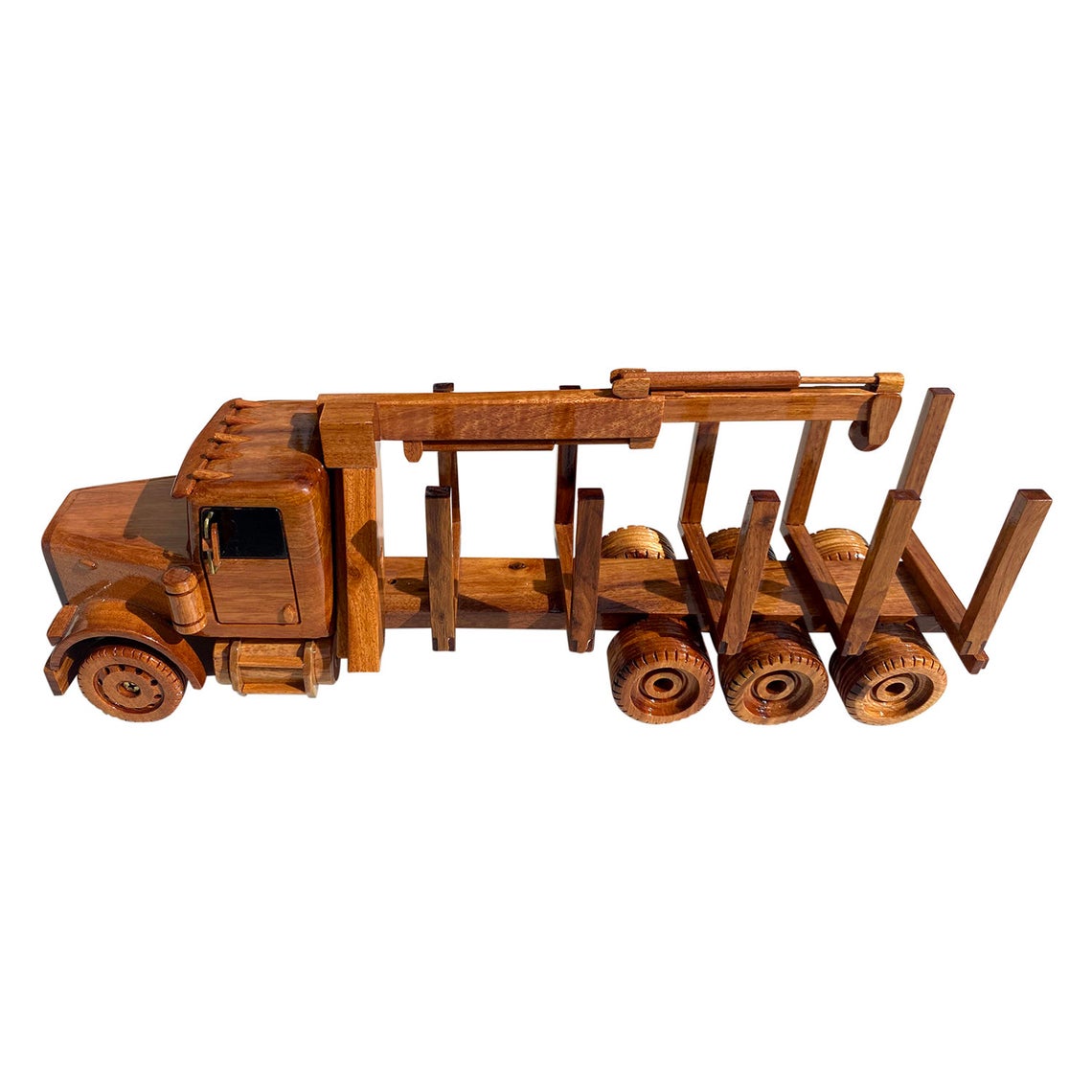 Log Carrier Combo Mahogany Wood Desktop  Truck Model