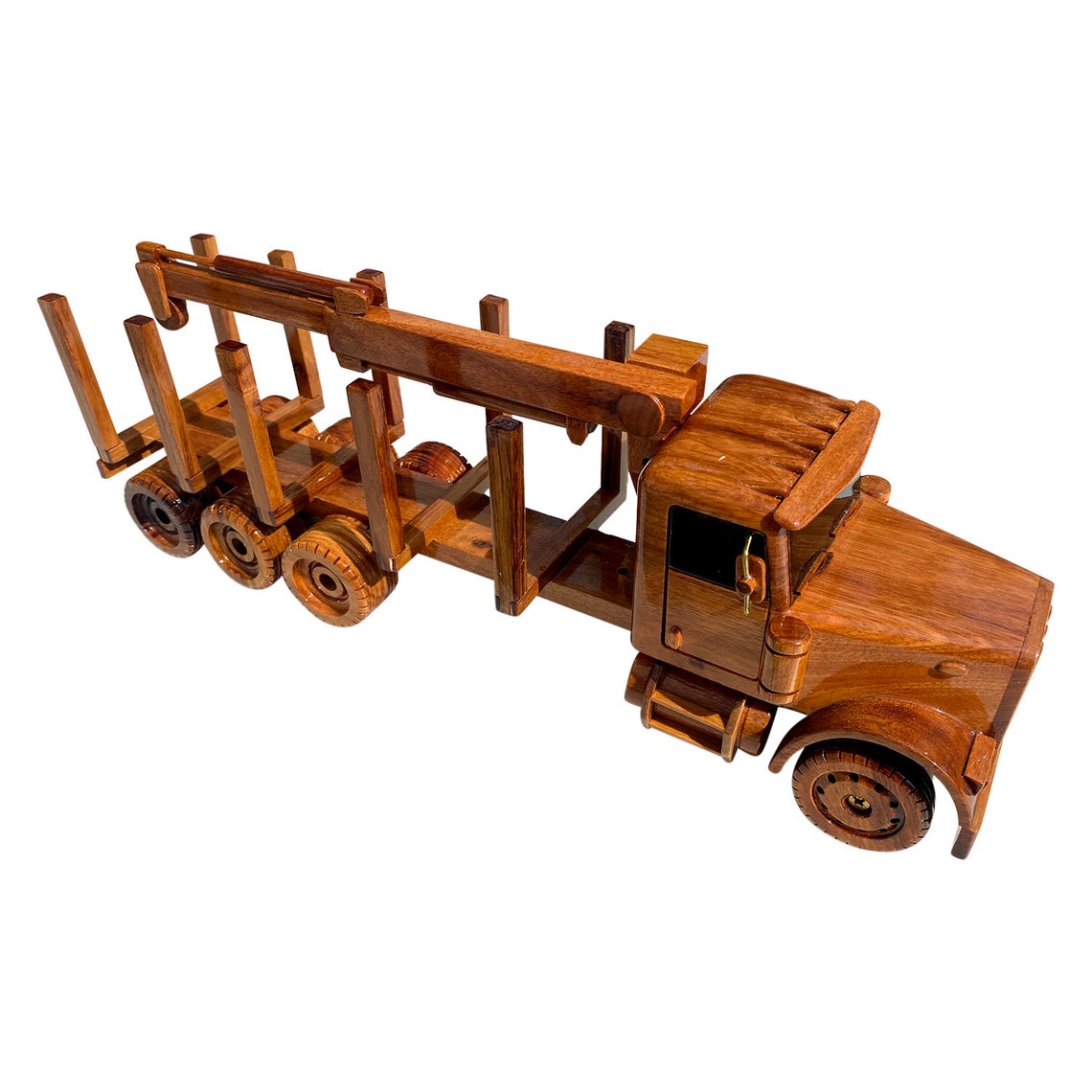 Log Carrier Combo Mahogany Wood Desktop  Truck Model