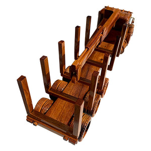 Log Carrier Combo Mahogany Wood Desktop  Truck Model