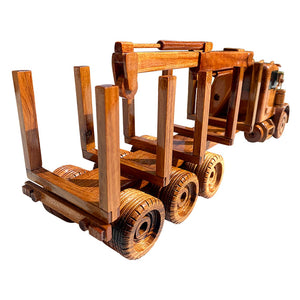 Log Carrier Combo Mahogany Wood Desktop  Truck Model