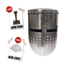 Load image into Gallery viewer, Crusader Knight Helmet