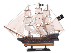Wooden Captain Hook's Jolly Roger from Peter Pan White Sails Limited Model Pirate Ship 15"