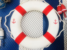 Load image into Gallery viewer, Classic White Decorative Anchor Lifering with Red Bands 20&quot;