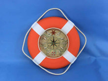 Load image into Gallery viewer, Vibrant Orange Decorative Lifering Clock With White Bands 18&quot;&quot;