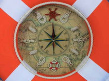Load image into Gallery viewer, Vibrant Orange Decorative Lifering Clock With White Bands 18&quot;&quot;