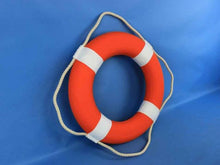 Load image into Gallery viewer, Vibrant Orange Decorative Lifering With White Bands 20&quot;&quot;