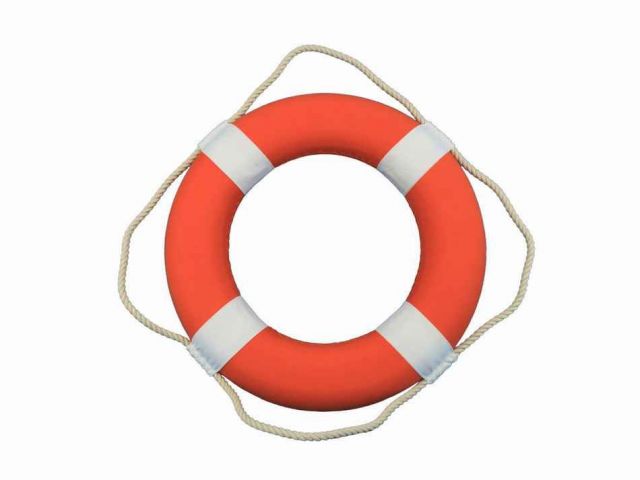 Vibrant Orange Decorative Lifering With White Bands 20