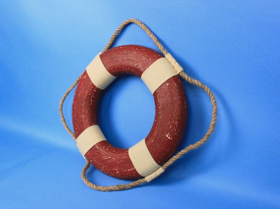 Vintage Red Decorative Lifering 10""