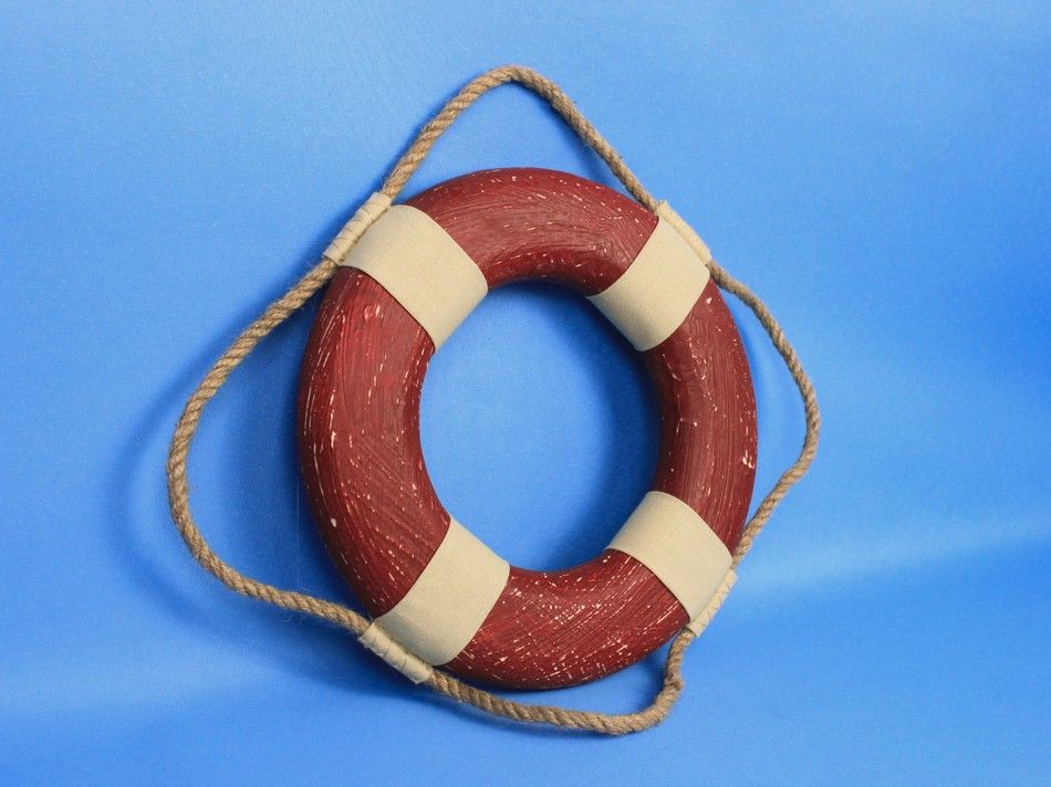 Vintage Red Decorative Lifering 10""